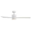 Wac San Francisco 3-Blade Smart Ceiling Fan 52in Matte White with 3000K LED Light Kit and Remote Control F-081L